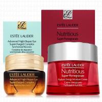 ESTEE LAUDER雅詩蘭黛 特潤眼部超能量修護霜15ml+超能紅石榴微循環保濕凝霜50ml