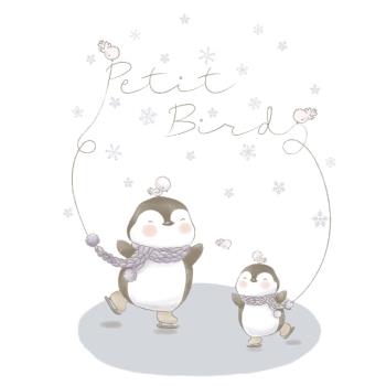 韓國Petit Bird竹纖維嬰幼兒防水保潔床墊 企鵝家族