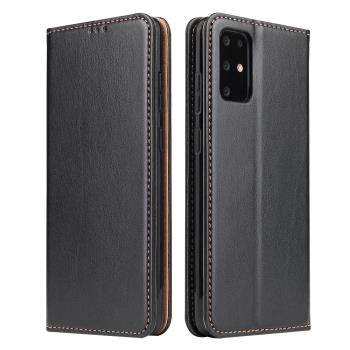Fierre Shann 真皮紋 Samsung S20 (6.2吋) 錢包支架款 磁吸側掀 手工PU皮套保護殼