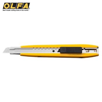 日本優良設計獎OLFA標準型美工刀DA-1含折刃收納盒(右左手皆適;自動鎖定刀片9mm)切割刀