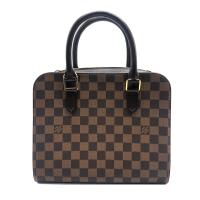 【Louis Vuitton】Damier 帆布拉鍊雙層手提包(咖)