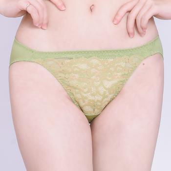 【Swear 思薇爾】 桔梗花戀系列M-XL蕾絲低腰三角內褲(草本綠)