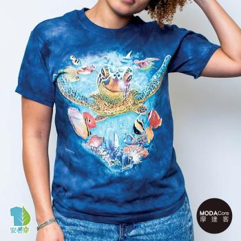 摩達客-美國進口The Mountain 海底總動員大海龜 純棉環保藝術中性短袖T恤