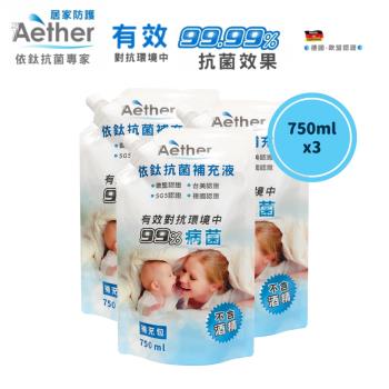 Aether依鈦抗菌噴霧-居家防護 補充包多件優惠-750ml*3