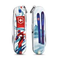 VICTORINOX 瑞士維氏限量迷你7用印花瑞士刀-滑雪比賽 06223.L2008