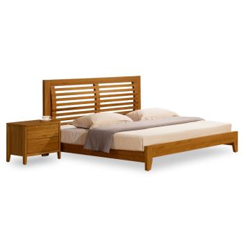 【時尚屋】[NM29]米堤柚木色5尺床片型雙人床NM29-570-不含床頭櫃-床墊/免運費/免組裝/臥室系列