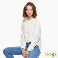 MONS法式優雅100%純棉蕾絲襯衫