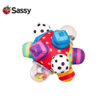 美國Sassy炸彈球/ 手抓立體搖鈴布球