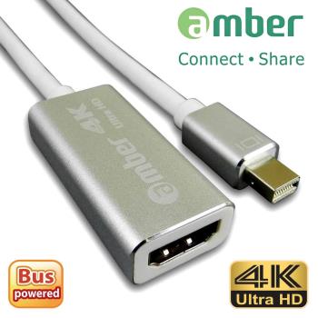 amber mini DisplayPort轉HDMI 4K 被動式轉接器 (mini DP/Thunderbolt 轉 HDMI 4K)_鋁合金