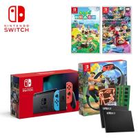 【組合包】Switch 電力加強版主機-紅藍+健身環大冒險+遊戲片+金士頓 8G 記憶體(PC用)*2+LITEON MU3 240G SSD*2