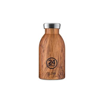 【義大利 24Bottles】不鏽鋼雙層保溫瓶 330ml - 紅杉木紋