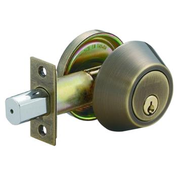 加安 D281 輔助鎖 補助鎖 適用鋁門 硫化銅門 木門 防盜紗門 大門 一般房門 (60 mm、卡霸鑰匙、青古銅)