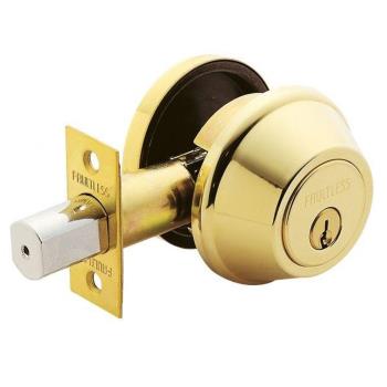 加安 D271 輔助鎖 補助鎖 適用 鋁 硫化銅門 木門 防盜紗門 大門 一般房門 (60 mm、扁平鑰匙、青銅金色)