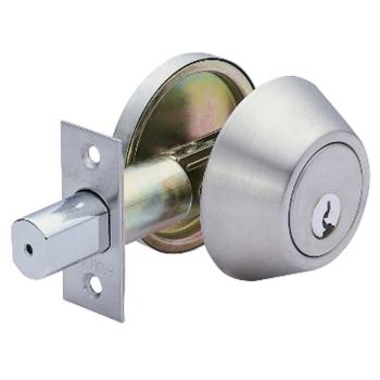 加安 D261 輔助鎖 補助鎖 防盜鎖 適用 鋁 硫化銅門 木門 大門 一般房門 (60 mm、扁平鑰匙、不鏽鋼磨紗銀)