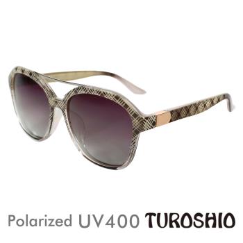 Turoshio TR90 偏光太陽眼鏡 復古混框 臻果褐 H6111 C4