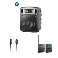 MIPRO MA-303DB 手提式無線擴音機+ACT-32T 佩戴式發射器x2組+MU-55L 領夾式麥克風x2組