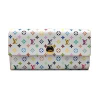 【Louis Vuitton】展示品 白彩釦式長夾(M60443-白)