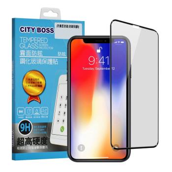 CITYBOSS for iPhone 11 / iPhone XR 霧面防眩鋼化玻璃保護貼-黑