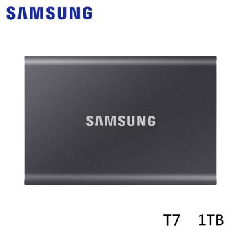 Samsung三星 T7 SSD移動式固態硬碟 1TB 深空灰 MU-PC1T0T/WW