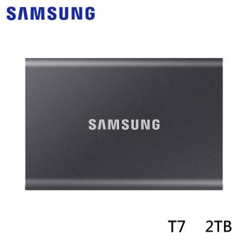 Samsung三星 T7 SSD移動式固態硬碟 2TB 深空灰 MU-PC2T0T/WW
