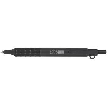美版ZEBRA耐候加壓不鏽鋼原子筆X-701(表面霧面塑料;軍規掉落通過;適低溫高溫;0.7mm替芯和吊環)#29811
