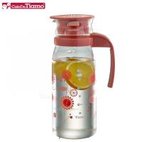 Tiamo 1215玻璃冷水壺 1200ml-花草紅(HG2107)