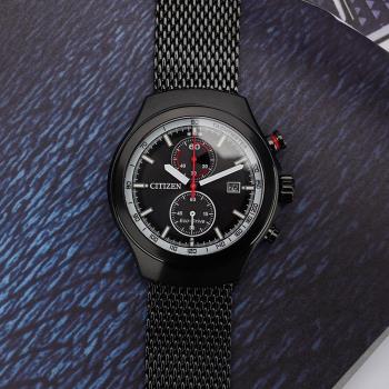 CITIZEN 星辰 光動能計時手錶-黑/43.5mm (CA7015-82E)