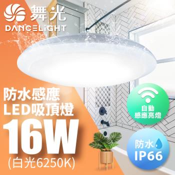 【舞光】LED 微波感應吸頂燈 1-2坪 16W 防塵防水IP66(白光/黃光)