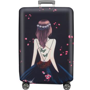 新款拉鍊式行李箱防塵保護套 行李箱套(紅粉佳人25-28吋)