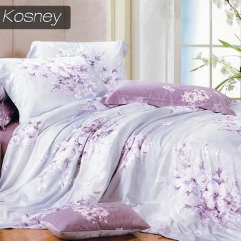 KOSNEY  愛如潮水 頂級100%天絲雙人床包枕套組床包高度35公分