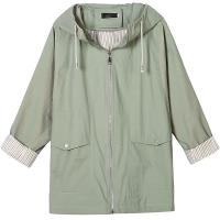 SZ-優雅閒適短款寬鬆連帽風衣M-2XL(共三色)