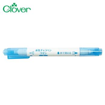 日本可樂牌Clover雙頭粗/細水消筆水洗筆24-431可水洗記號筆(藍色)拼布筆消失筆水溶筆