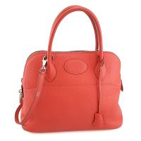 HERMES T刻印-玫瑰紅色牛皮手提肩背兩用Bolide柏麗包 (展示品)