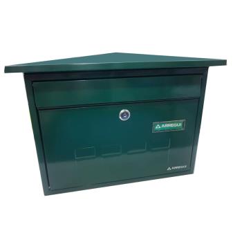 E5703信箱 烤漆信箱 綠色 上掀式信箱 信件箱 意見箱 信件郵件 附二支鑰匙 外投外取 27.5*41*10cm