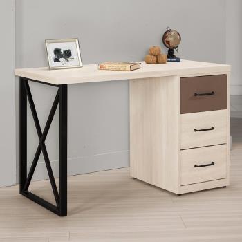 Boden-比恩4尺三抽書桌/工作桌(可調整方向)
