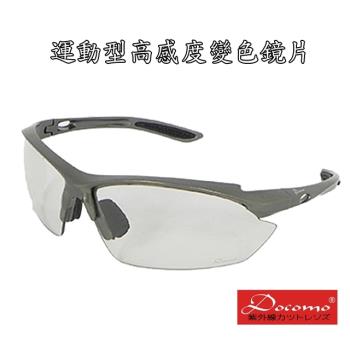 【Docomo頂級感光變色太陽眼鏡】強抗紫外線UV400 贈送可配度數內視鏡框 多功能運動型眼鏡 超實用
