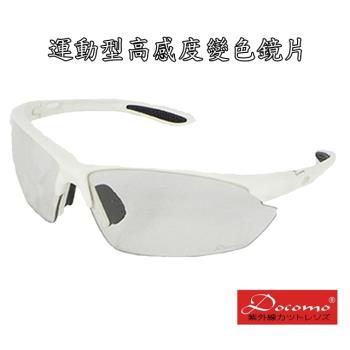 【Docomo頂級感光變色太陽眼鏡】強抗紫外線UV400   贈送可配度數內視鏡框  多功能運動型眼鏡  超實用