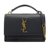 YSL 533026 SUNSET 小牛皮手提/單肩日落包.灰藍
