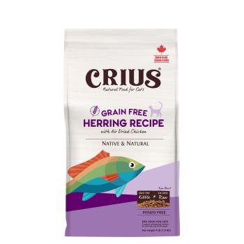CRIUS 克瑞斯天然寵物飼料-無榖白鮭魚營養顆粒+風乾肉塊貓糧 ( 1LB x 6包)