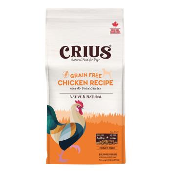 CRIUS 克瑞斯天然寵物飼料-無榖雞肉營養顆粒+風乾肉塊犬糧 15LB
