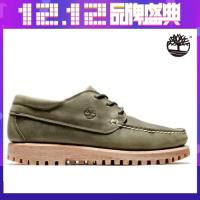 Timberland 男款橄欖綠全粒面綁帶帆船鞋A2HUJ023