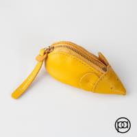 【PA真皮精品】小老鼠零錢包(黃色)