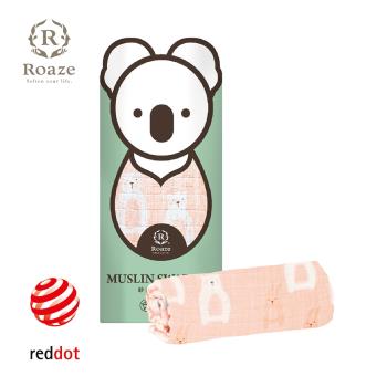 【Roaze 柔仕】 棉柔包巾毯-粉嫩白熊