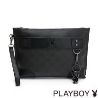 【PLAYBOY】 手拿包附手挽帶 紳士棋盤兔系列