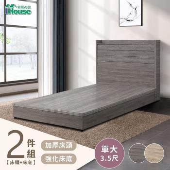IHouse-楓田 極簡風加厚床頭房間2件組(床頭 +6分強化)-單大3.5尺