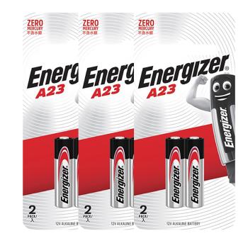 【Energizer 勁量】A23汽車搖控器電池6入 吊卡裝(12V鹼性電池)