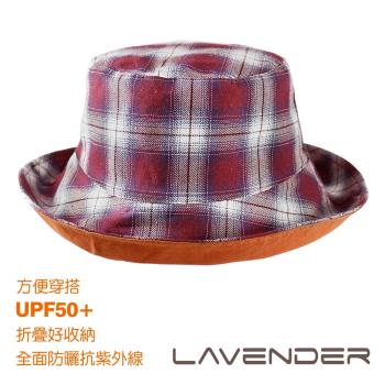 Lavender-日系漁夫雙面帽-罌粟紅-可折疊收納