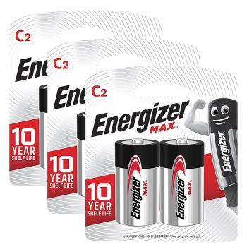 【Energizer 勁量】MAX鹼性2號C電池6入(1.5V長效鹼性電池)