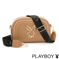 【PLAYBOY】貝殼斜背包 樂遊時尚系列 -卡其