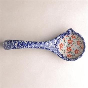 波蘭陶 藍印紅花系列 湯勺 25cm 波蘭手工製
